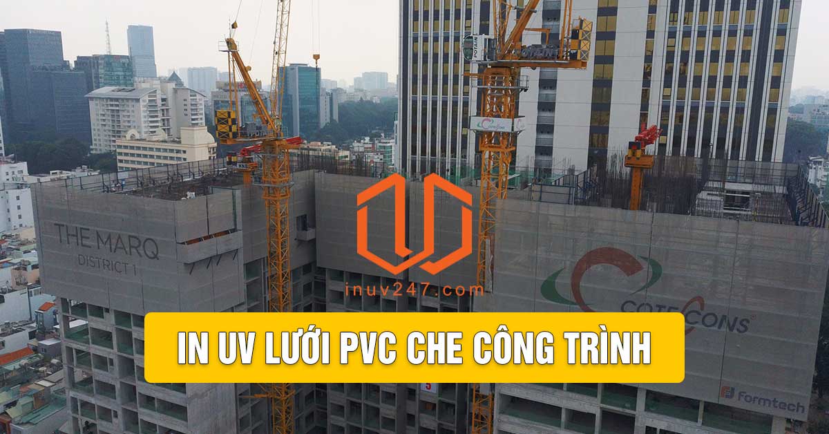 Dịch vụ in lưới che công trình – In Logo trên lưới PVC