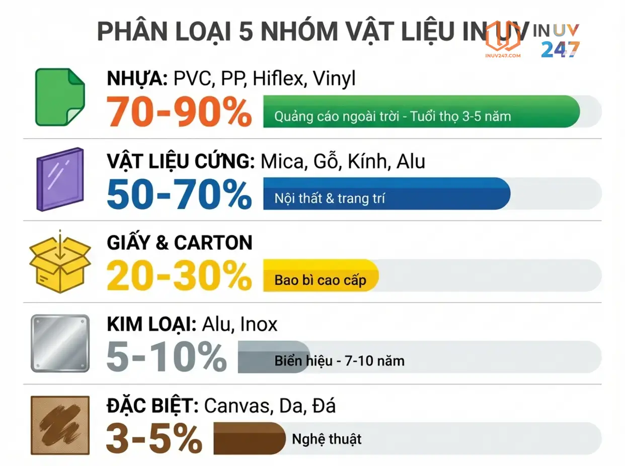 In UV in được trên những nhóm chất liệu nào? - INUV247