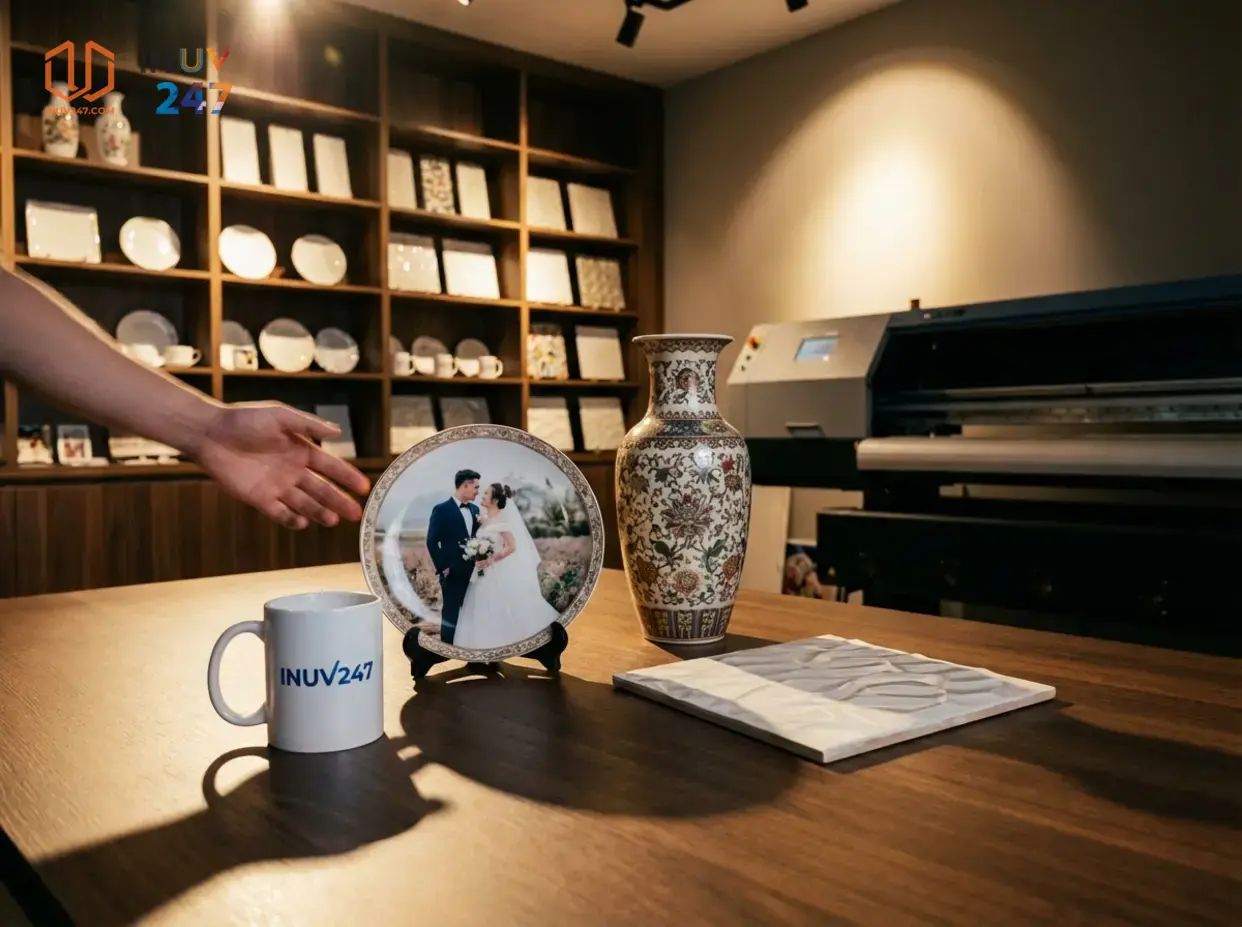 In UV trên gốm sứ: Quy trình 5 bước & mẹo bền màu 4 Ứng dụng thực tế của in UV trên gốm sứ - INUV247
