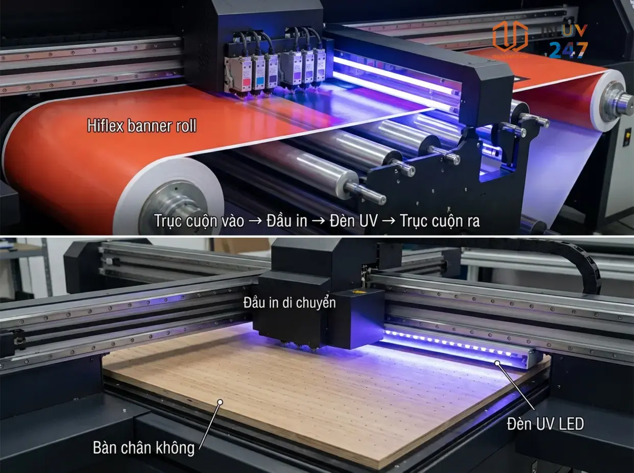 In UV cuộn là gì? / In UV phẳng là gì? - INUV247