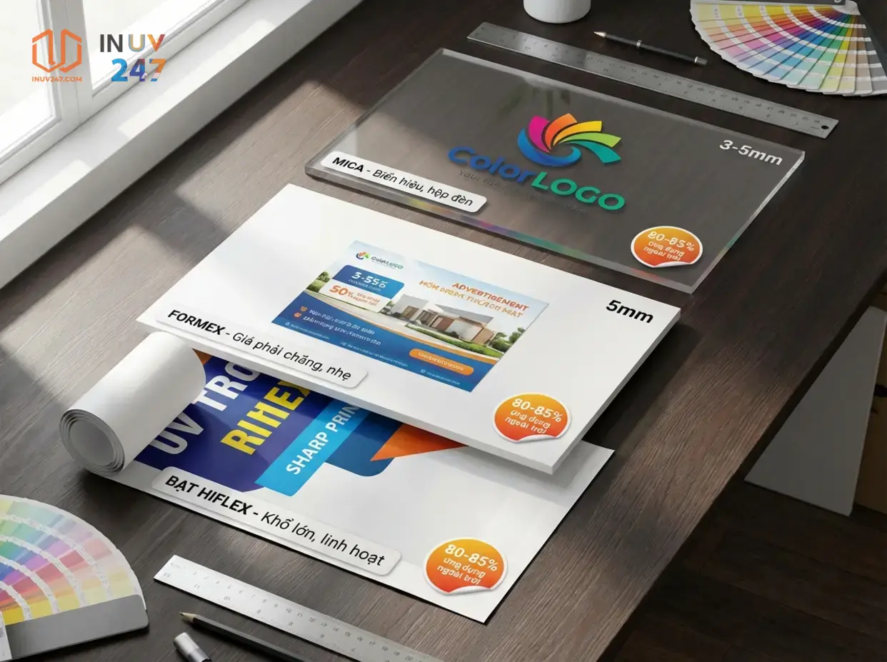50 chất liệu in UV phổ biến nhất: Danh sách A-Z đầy đủ 3 Chất liệu nào được dùng phổ biến nhất? - INUV247