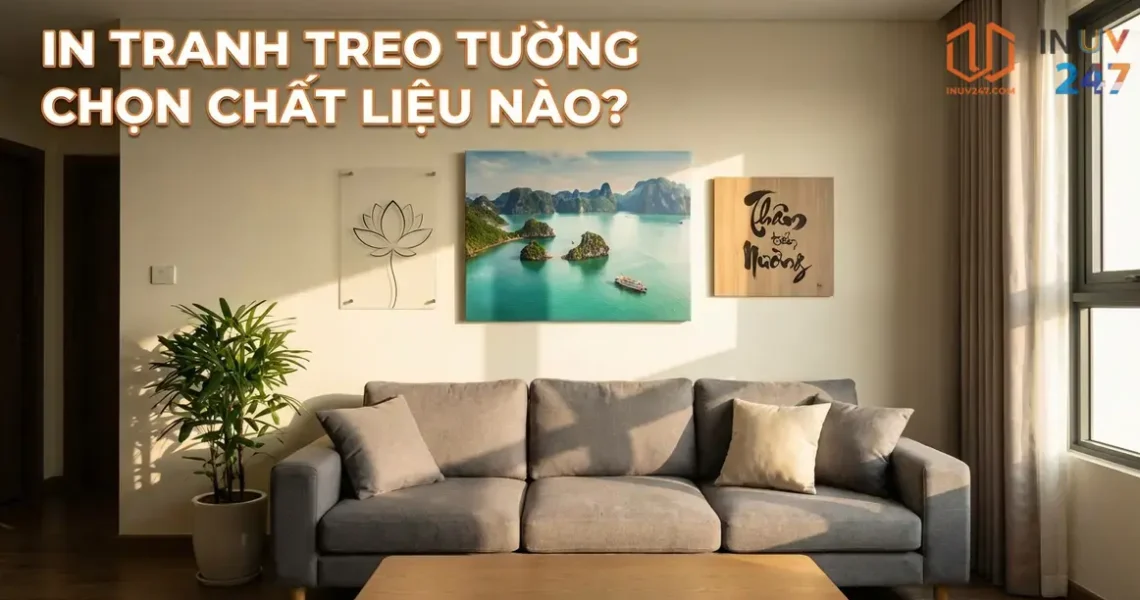 In UV tranh treo tường: Canvas, gỗ, kính – Chọn chất liệu nào?