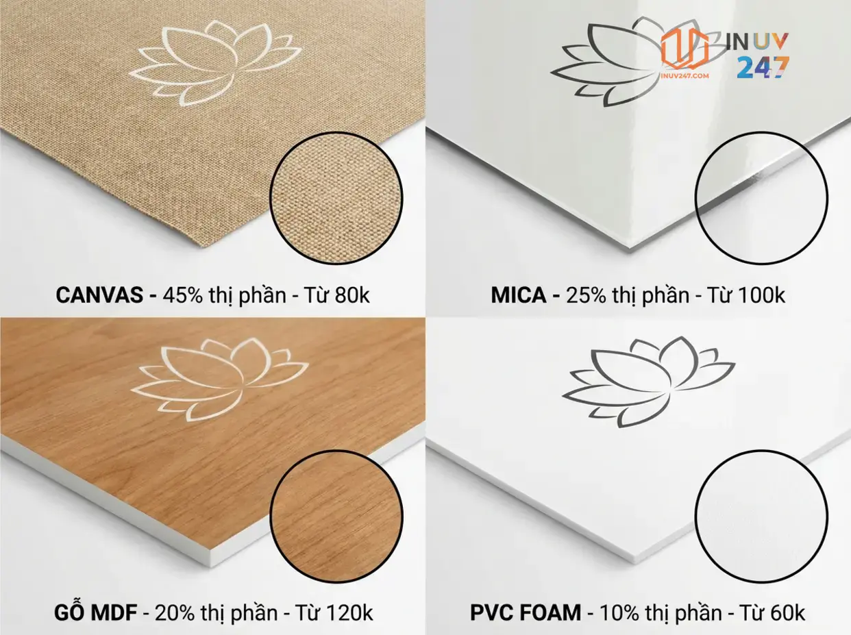 Nên chọn chất liệu nào để in UV tranh treo tường? - INUV247