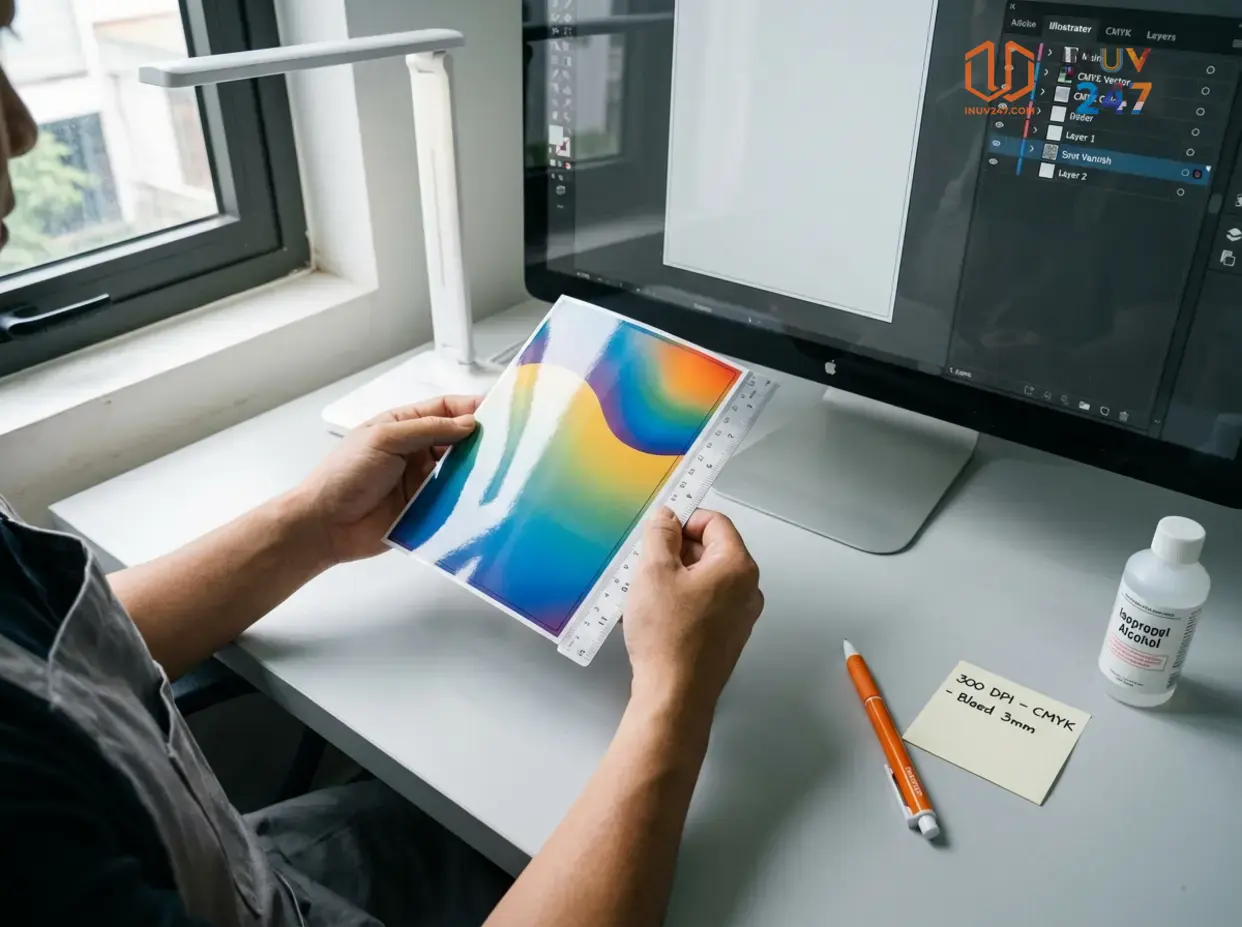 Chuẩn bị file thiết kế thế nào để in UV trên decal nhựa đạt chuẩn? - INUV247