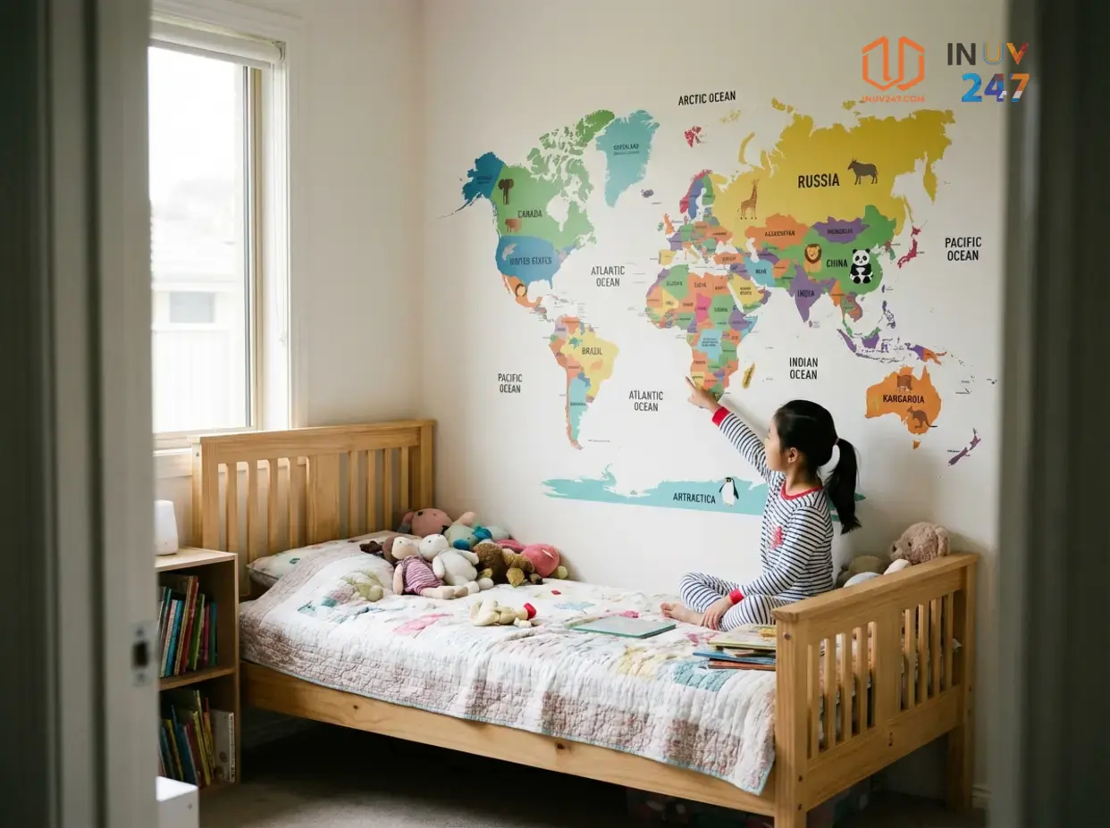 In UV decal dán tường phù hợp với không gian nào? (phân đoạn nhà ở – phòng trẻ em) - INUV247