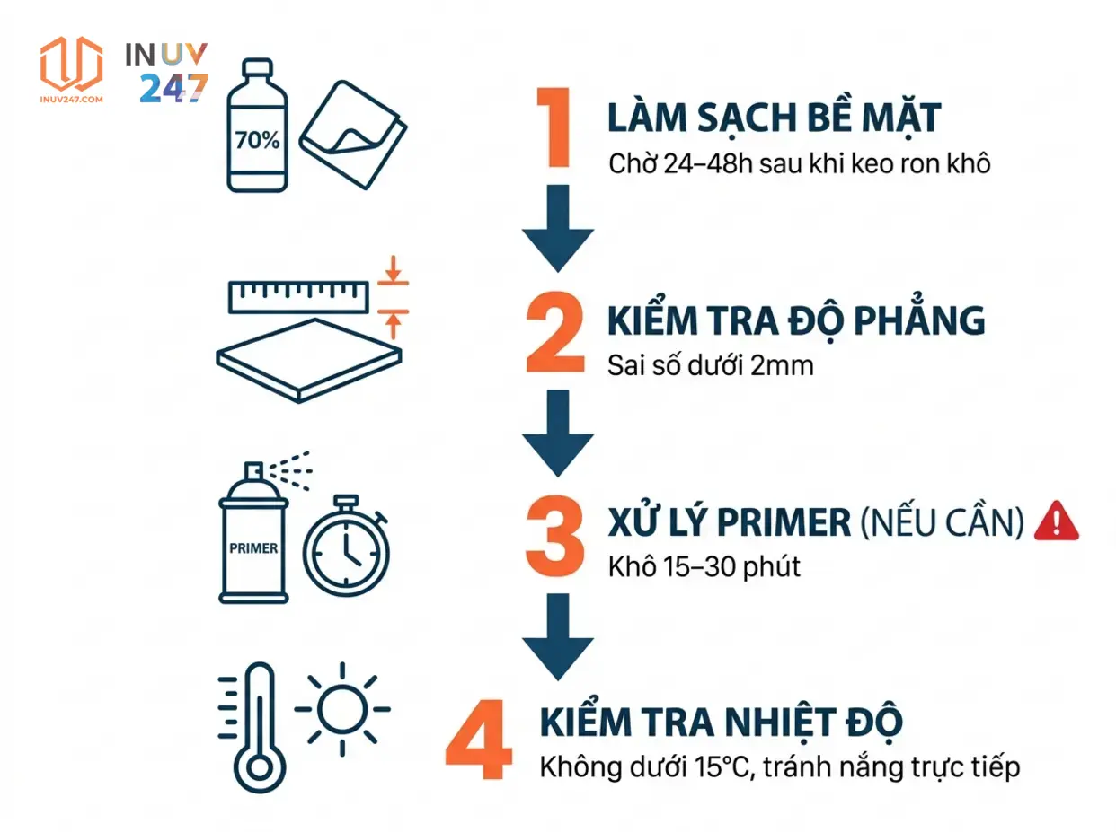 Quy trình chuẩn bị bề mặt gạch trước khi in UV là gì? - INUV247